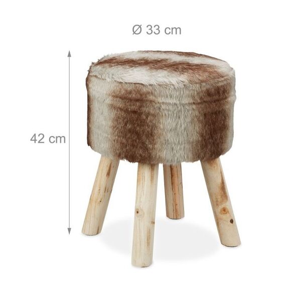 Relaxdays Round Ottoman Ottomane Cube, 4 image
