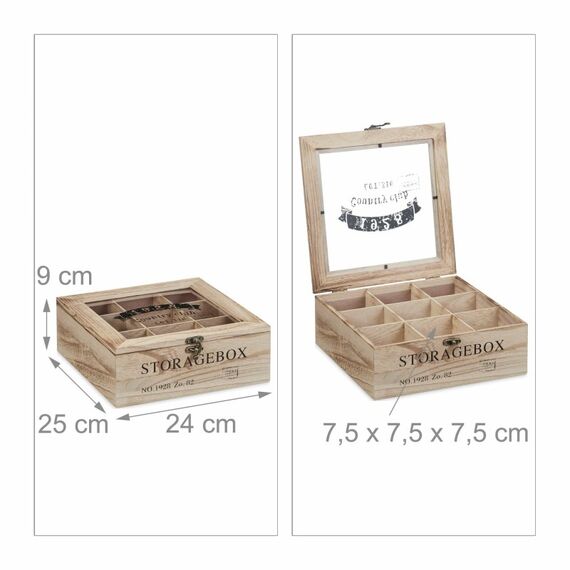 Relaxdays 4052025321697 Teedose Kunststoff, Holz, 6 image