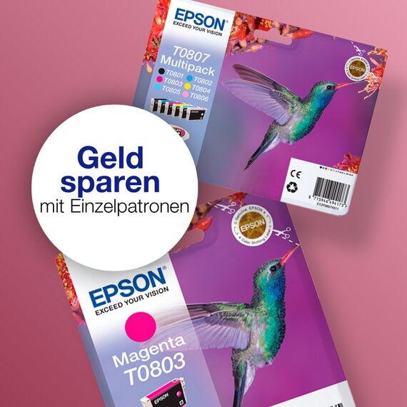 Epson Hummingbird Singlepack Cyan T0802 Claria Photographic Ink, 4 image