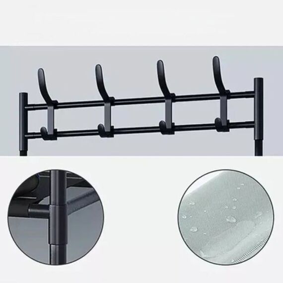 Relaxdays Garderobenständer Gaderobe Bodenstehend 8 Haken Schwarz, 5 image