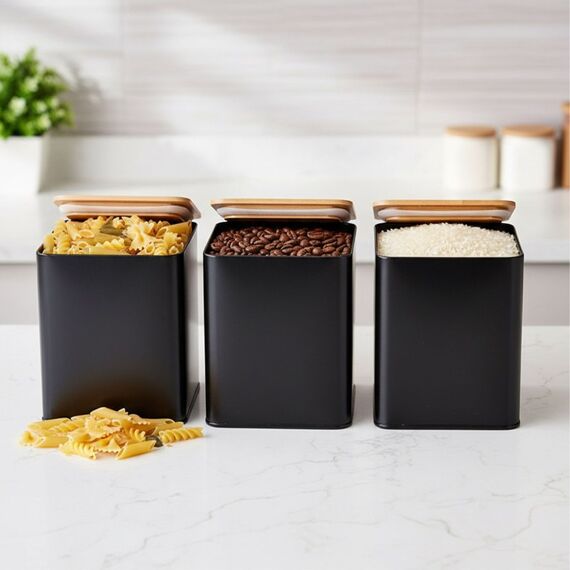 Relaxdays Vorratsdosen 3er Set Kaffee Tee Zucker, 3 image
