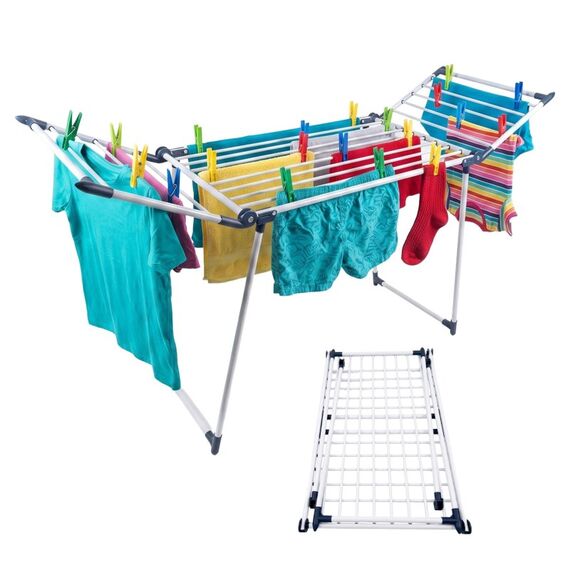Relaxdays Klappbarer Wäscheständer mit Flügeln, 2 image