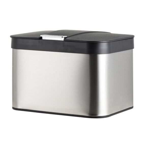 Relaxdays Komposteimer 4,5 l Edelstahl, Schwarz