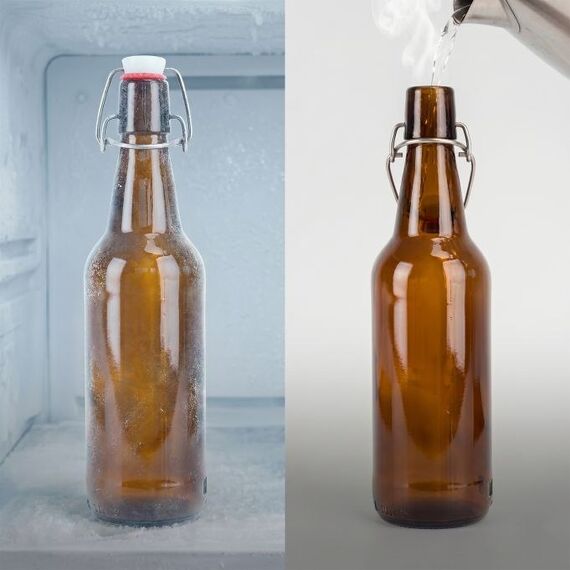Relaxdays 10053817 Flasche 0,5 l Braun, Transparent, 3 image