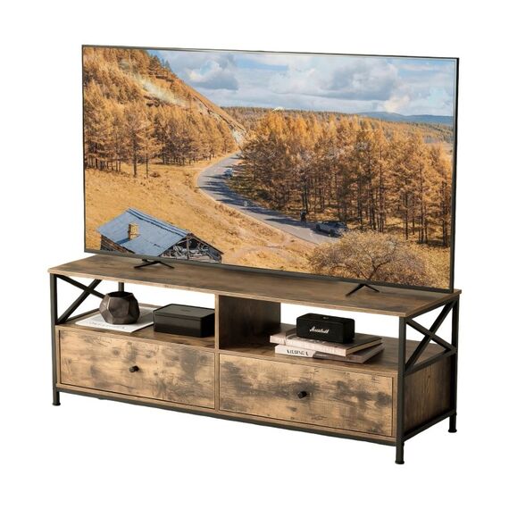 Relaxdays TV Lowboard mit Schubladen
