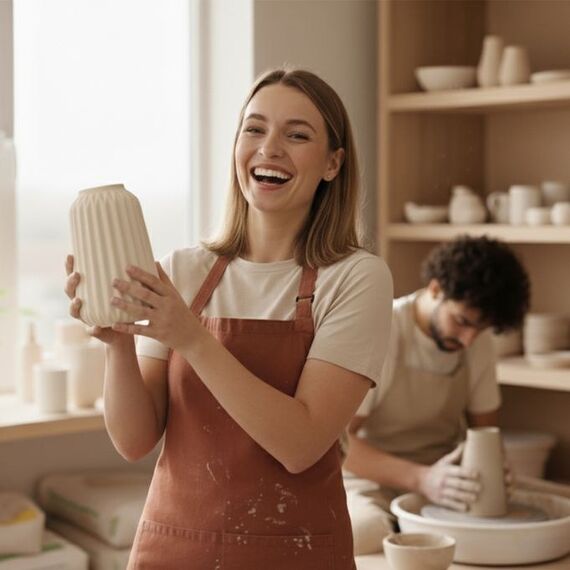 Relaxdays 10051840_127 Vase andere Keramik Beige, 4 image