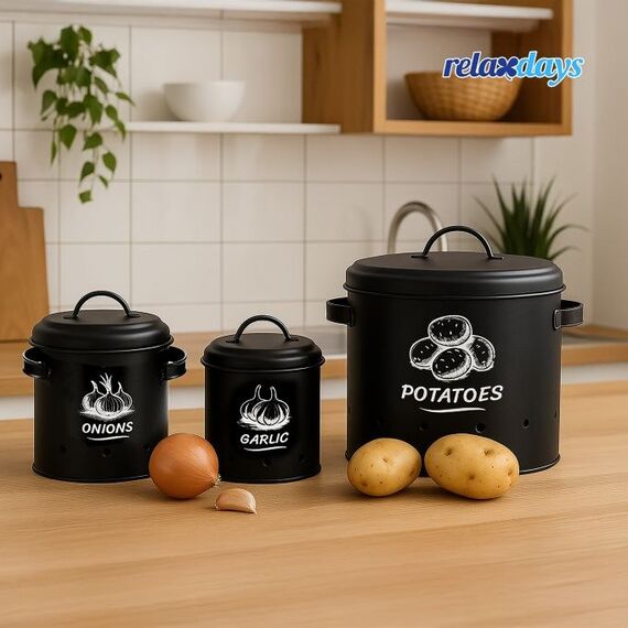 Relaxdays Kartoffel Aufbewahrungsbox 3er Set, 2 image