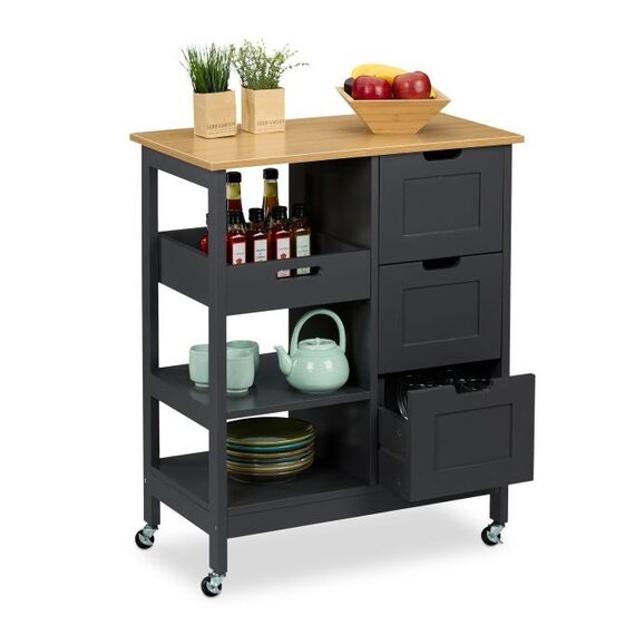 Relaxdays Kitchen Island Rechteckig