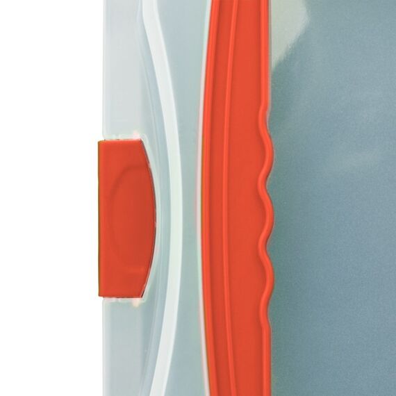 Relaxdays 4052025880026 Backofenrost & Backblech Backofen Rechteckig Karbonstahl, Kunststoff, Farbe: Schwarz, Rot, Transparent, 6 image