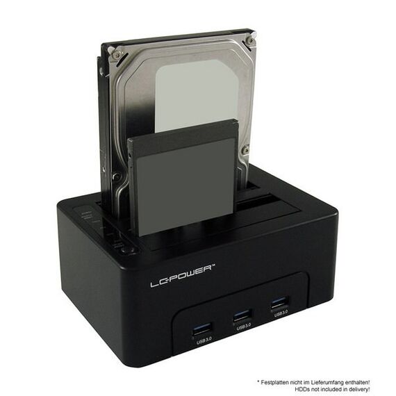 LC-Power LC-DOCK-U3-HUB Speicherlaufwerk-Docking-Station USB 3.2 Gen 1 (3.1 Gen 1) Type-B Schwarz, 2 image