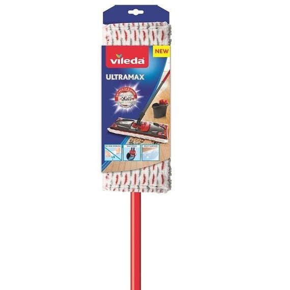 Vileda Ultramax Mop Mopp Faser Nass Schwarz, Rot, 14 image