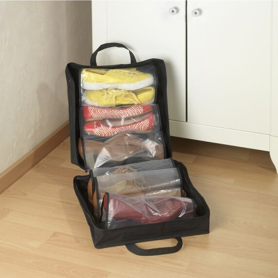 WENKO Schuhtasche Deep Black mit 6 Fächern, 3 image