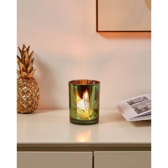 EGLO LUKUT Kerzenständer Glas Gold, Grün, 4 image