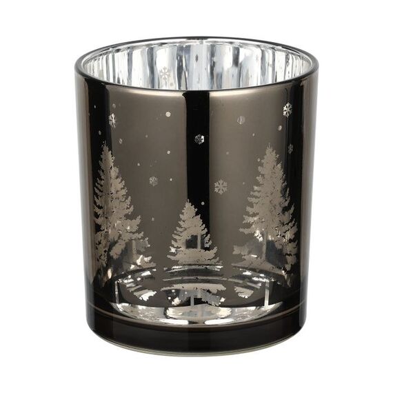 EGLO Lukut Kerzenständer Glas Braun, Silber, Farbe: Braun, Silber
