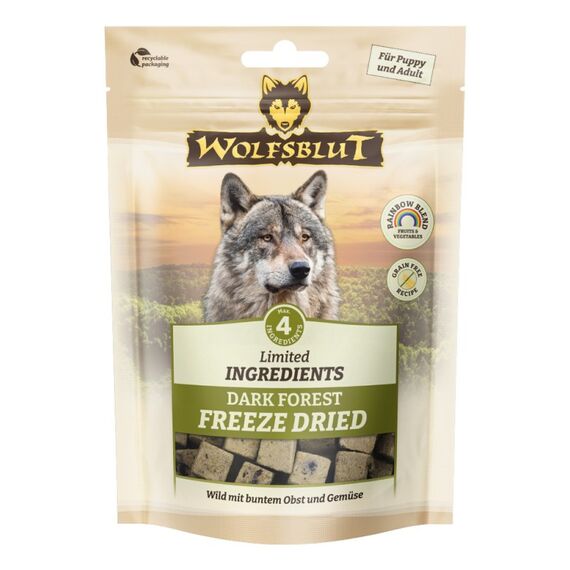 Wolfsblut Freeze Dried Dark Forest 40 g Universal Heidelbeere, Cranberry, Kaninchen, Süßkartoffeln