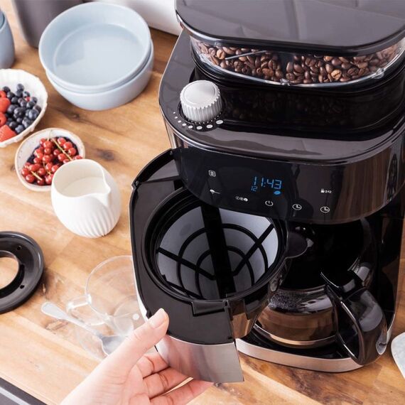 Gastroback 42711 Kaffeeautomat Grind&Brew Pro 12 Tassen 900Watt Edelstahl/schwarz, 4 image