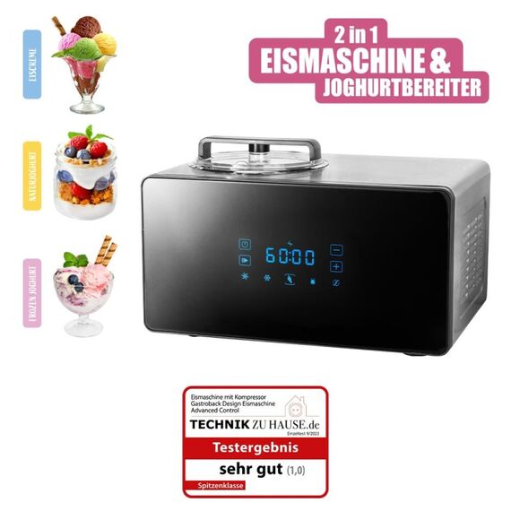Gastroback Design Advanced Control Traditionelle Eismaschine 1,5 l 150 W Schwarz, Satinierter Stahl, 8 image