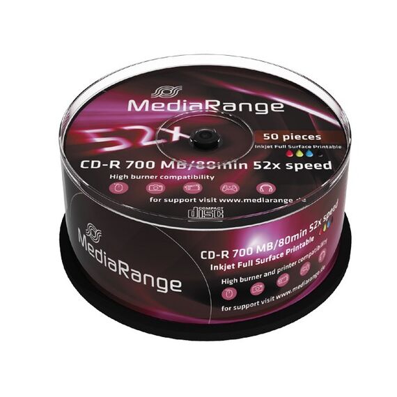 MediaRange MR208 CD-Rohling CD-R 700 MB 52x 50 Stück(e)
