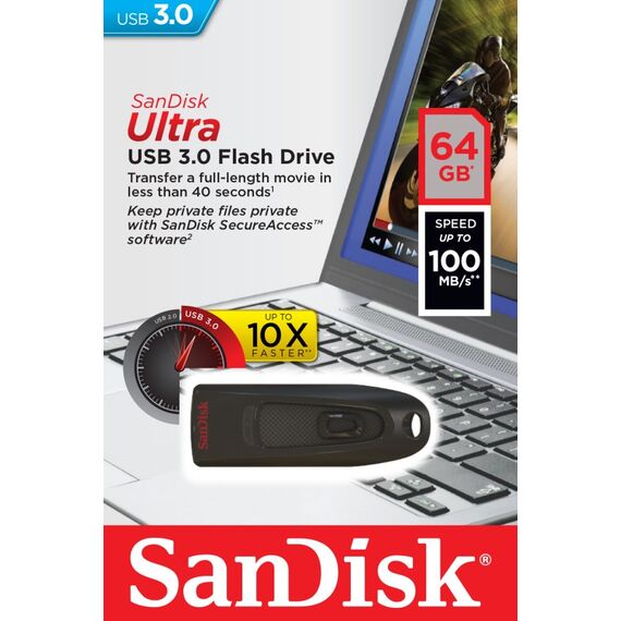 SanDisk Ultra USB-Stick 64 GB USB Typ-A 3.2 Gen 1 (3.1 Gen 1) Schwarz, Kapazität: 64 GB, 5 image