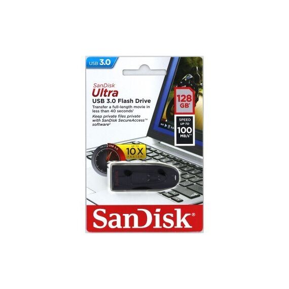 SanDisk 124109 USB-Stick 128 GB USB Typ-A 3.2 Gen 1 (3.1 Gen 1) Schwarz, Kapazität: 128 GB, 4 image