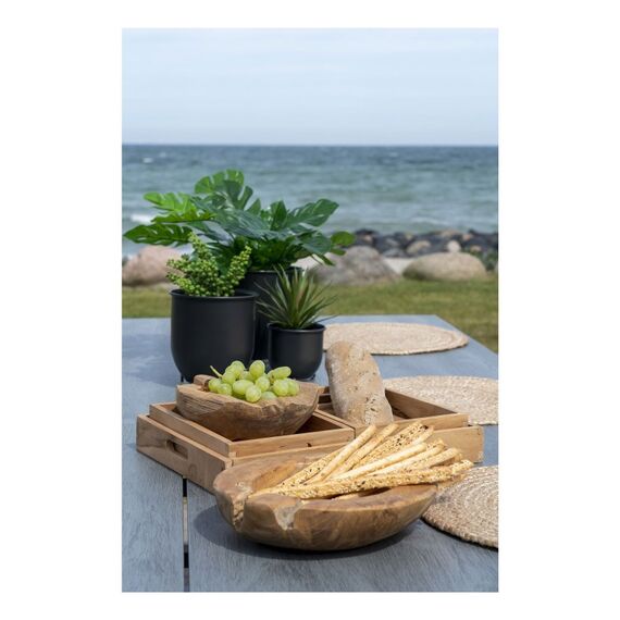 House Nordic 4501010 Speiseschüssel Obstschale Rund Teak Holz, 4 image