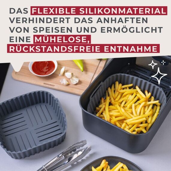 Fackelmann 45101 Backofenrost & Backblech Heißluftfritteuse Quadratisch Silikon, 6 image