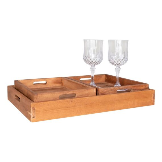 House Nordic 4601020 Serviertablett Klassisches Serviertablett Rechteck Holz, 3 image