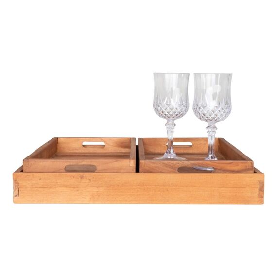 House Nordic 4601020 Serviertablett Klassisches Serviertablett Rechteck Holz, 4 image