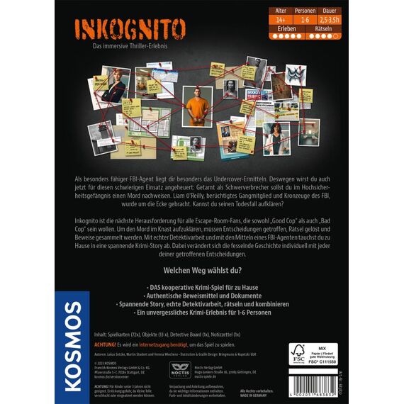 Kosmos Masters of Crime - Inkognito 150 min Brettspiel Detektiv, 2 image