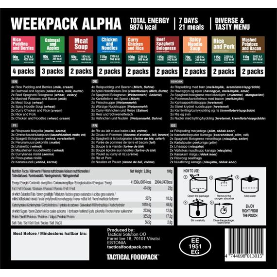Tactical Foodpack Week Pack Alpha 355,2 g, 2 image