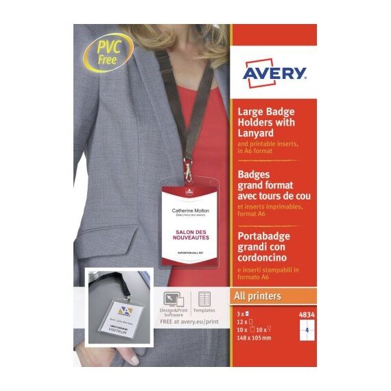 Avery 4834 Ausweisehülle/ -halter Namensschild-Halterung