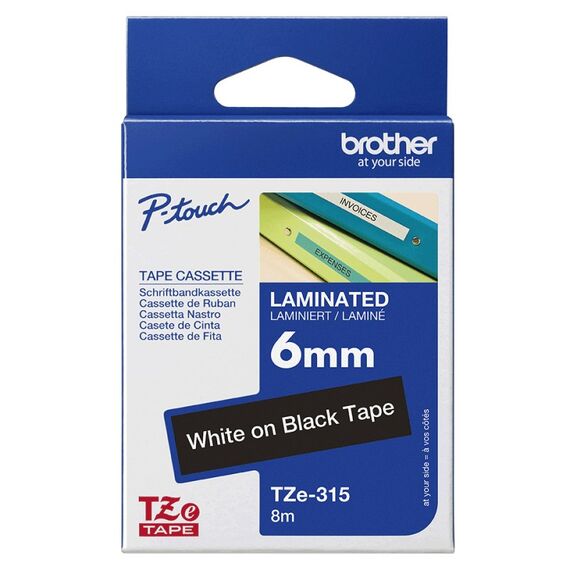 Brother TZE315 Etiketten erstellendes Band Weiss auf Schwarz TZe, 2 image
