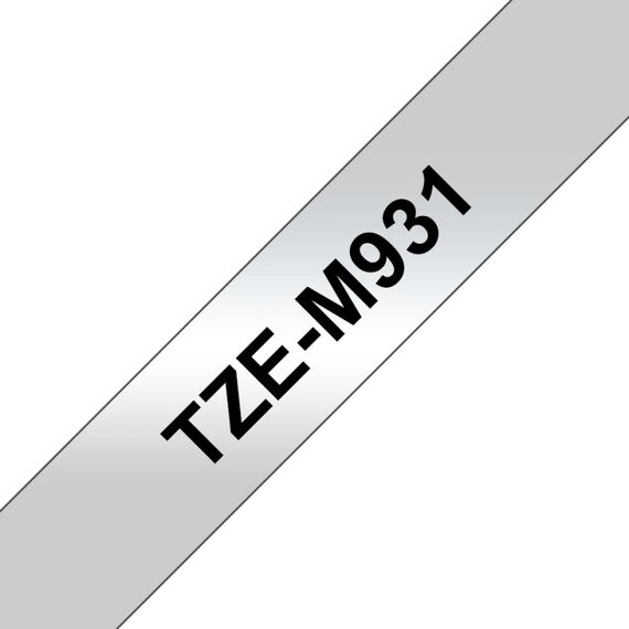 Brother TZE-M931 Etiketten erstellendes Band schwarz auf silber