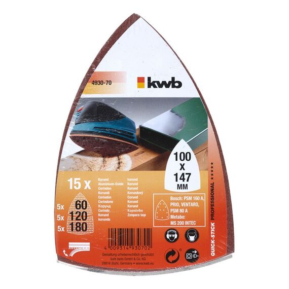kwb 493070 Schleifmaschinenzubehör 15 Stück(e) Sandpapier, 2 image