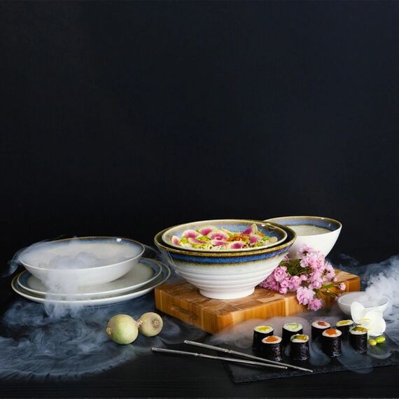 Lunasol Gaya Atelier Silom Le Wave Pasta-Schüssel Porzellan Grün 1 Stück(e), 3 image