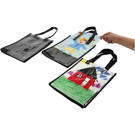 Creativ Company 499310 Einkaufstasche Schwarz Stoffbeutel, 3 image
