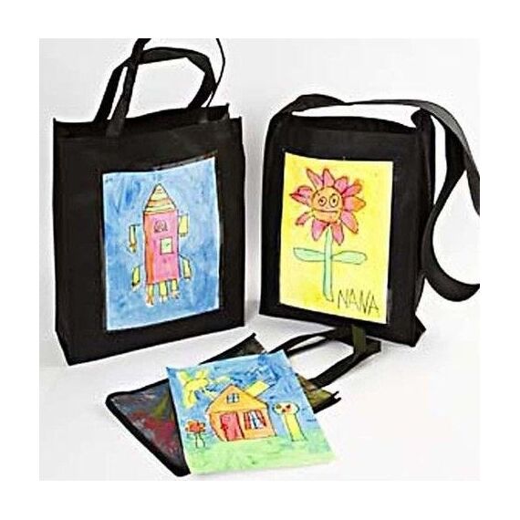 Creativ Company 499310 Einkaufstasche Schwarz Stoffbeutel, 5 image