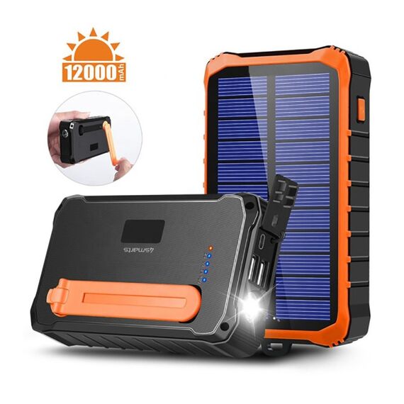 4smarts 456633 Powerbank Lithium Polymer (LiPo) 12000 mAh Schwarz, Orange