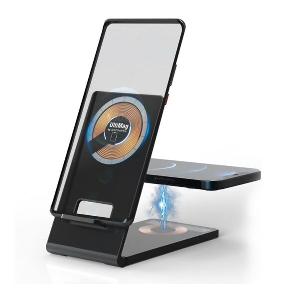 4smarts UltiMag TrioFold Lucid 15W Kopfhörer, Smartphone, Smartwatch Schwarz, Metallisch Gleichstrom, USB Kabelloses Aufladen Drinnen, 6 image