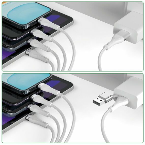 4smarts 541024 USB Kabel 1,2 m USB A/USB C USB C/Micro USB-A/Lightning 15 W Weiß, Farbe: Weiß, Länge: 1,2 m, 4 image