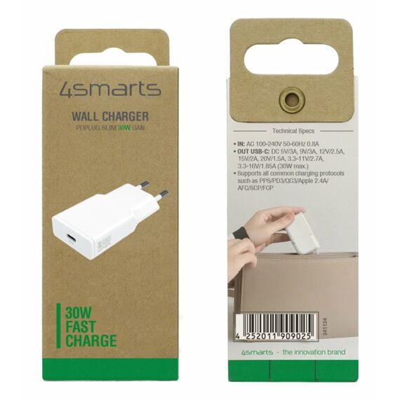 4smarts 541124 Ladegerät für Mobilgeräte Smartphone Weiß AC Schnellladung Drinnen, 5 image