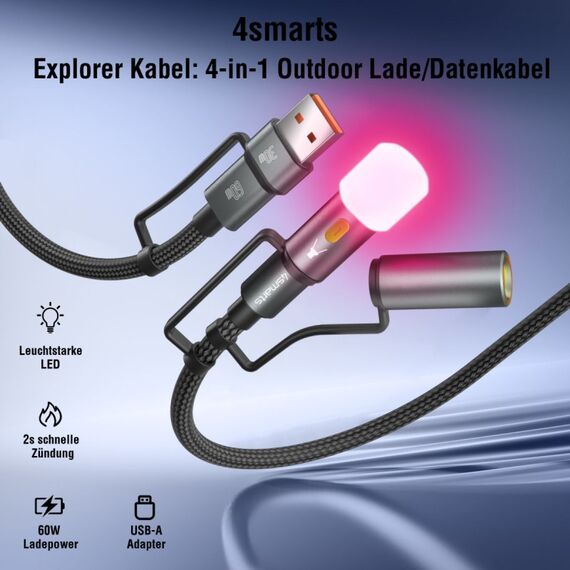 4smarts 541060 USB Kabel USB 2.0 1 m USB C 0,48 Gbit/s 60 W Schwarz, Grau, 3 image