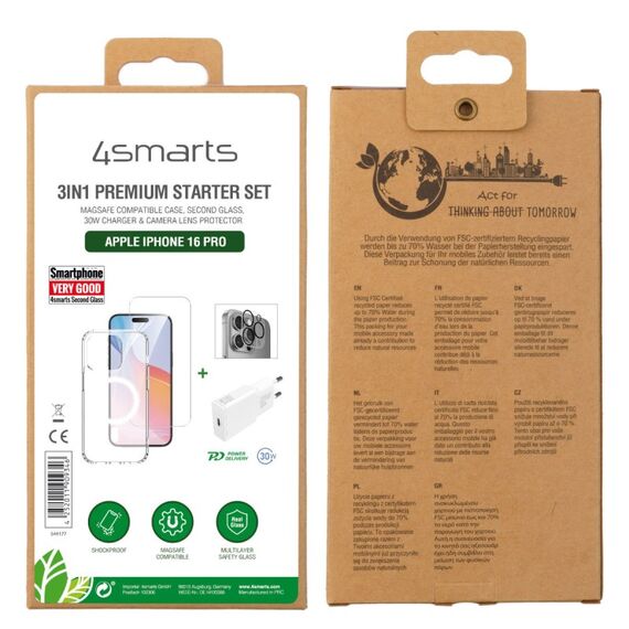 4smarts 3in1 Premium Starter Set Handy-Starterset Transparent, Weiß, 5 image