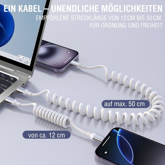 4smarts 541600 USB Kabel 1,35 m USB C 0,48 Gbit/s 100 W Weiß, 4 image