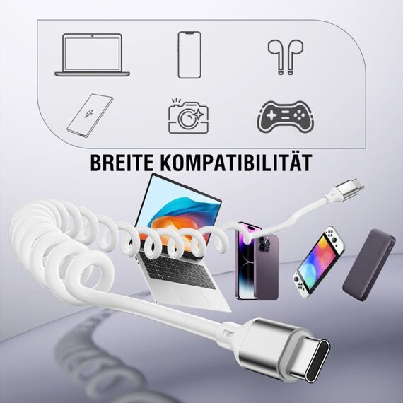4smarts 541601 USB Kabel 1,35 m USB C 0,48 Gbit/s 240 W Weiß, 6 image