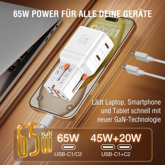 4smarts 541647 Ladegerät für Mobilgeräte Universal Orange, Weiß AC Schnellladung Drinnen, 7 image