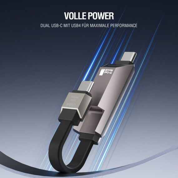 4smarts 548240 USB Kabel USB4 Gen 3x2 0,14 m USB C 40 Gbit/s 240 W Schwarz, Graphit, 3 image