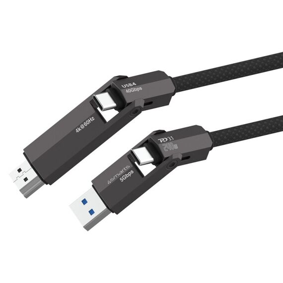 4smarts 549240 USB Kabel USB4 Gen 3x2 1,5 m USB C 40 Gbit/s 240 W Schwarz, 2 image