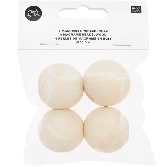 Rico Design 500214 Perle Runde Perle Holz Natürlich/Natur 4 Stück(e)