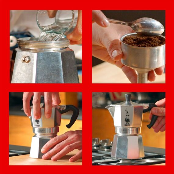 Bialetti Moka Express Mokka-Kanne 0,3 l Aluminium, Schwarz, 4 image
